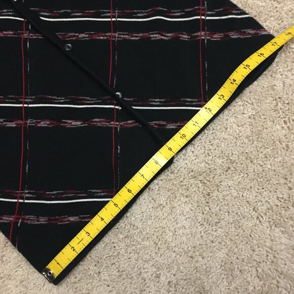 Liz Claiborne Black Diagonal Stripe Button Down Cardigan - Picture 12 of 14